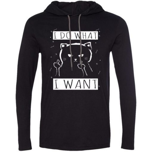 I do what i want funny cat gift for cat lovers long sleeve hoodie