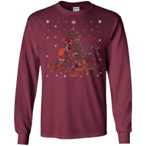 Dachshund christmas tree artwork ugly sweater xmas dog lover long sleeve