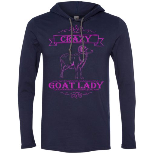 Crazy goat lady funny gift for goat lovers long sleeve hoodie