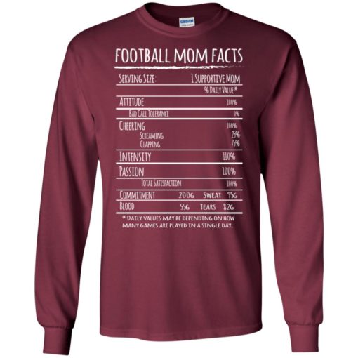 Football mom facts shirt funny gift for football player mother long sleeve