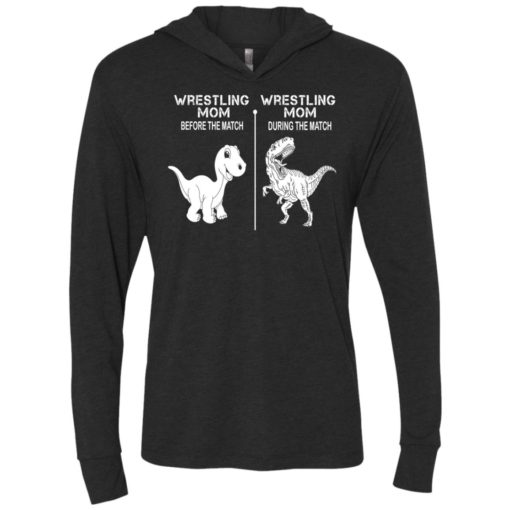 Dinosaur wrestling mom before and during the match unisex hoodie