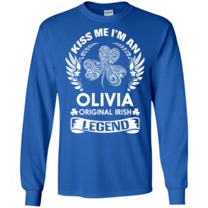 Kiss me i’m an olivia original irish legend – personal custom family name gift long sleeve