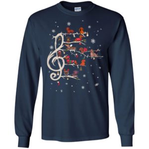 Dachshund christmas music note tree puppy ugly sweater dog lover long sleeve
