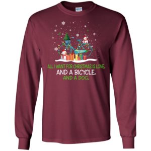 All i want for christmas is love and a bicycle and a dog long sleeve