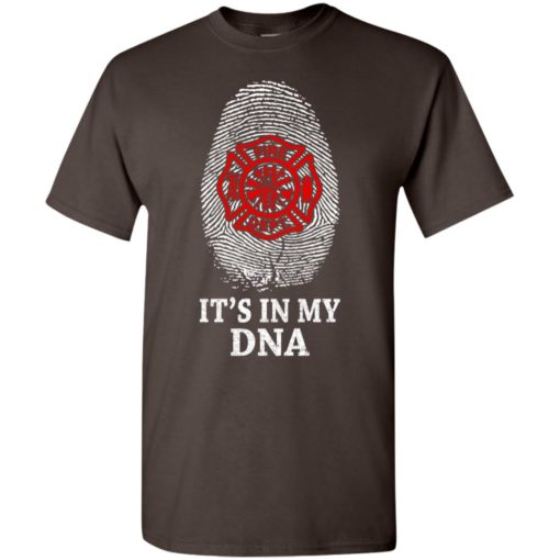 Firefighter it’s in my dna graphic fingerprints proud fathers day t-shirt