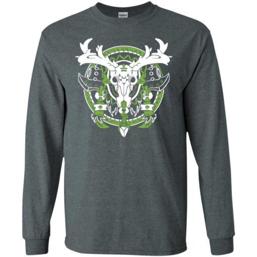Skull horn deer graphic printed indian style hunting lover long sleeve