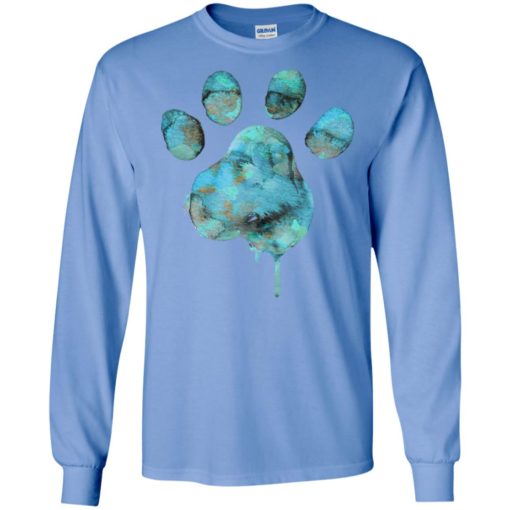 Watercolor blue paw art dog cat pet lover cool style long sleeve