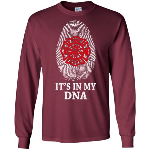Firefighter it’s in my dna graphic fingerprints proud fathers day long sleeve