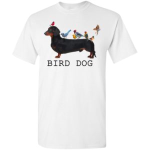 Funny dachshund with birds artwork for dog lover birthday t-shirt