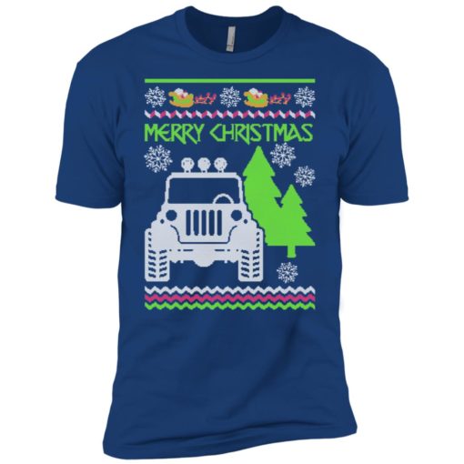 Ugly jeep sweater christmas gift for jeep lover owner addicted premium t-shirt