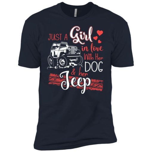 Jeep just a girl in love with jeep and her dog premium t-shirt