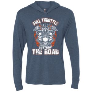 Hell rider motorcycle wheel of fire full throttle destroy the road unisex hoodie