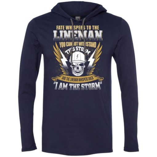 Lineman the storm shirt lineman christmas sweater power lineman tee shirts long sleeve hoodie