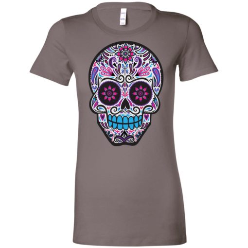 Mexican skull art 3 skeleton face day of the dead dia de los muertos women tee