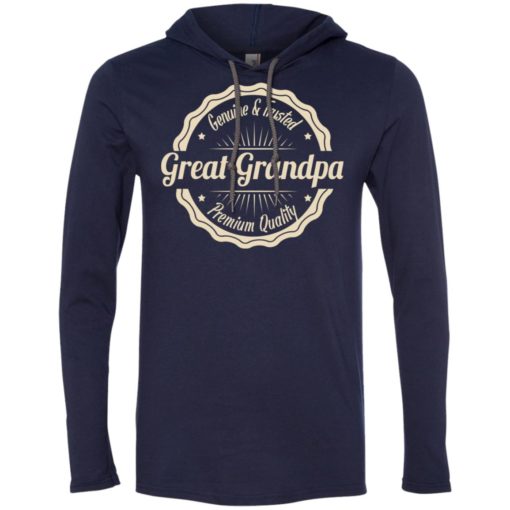 Vintage grandfather gift t-shirt great grandpa genuine and trusted long sleeve hoodie