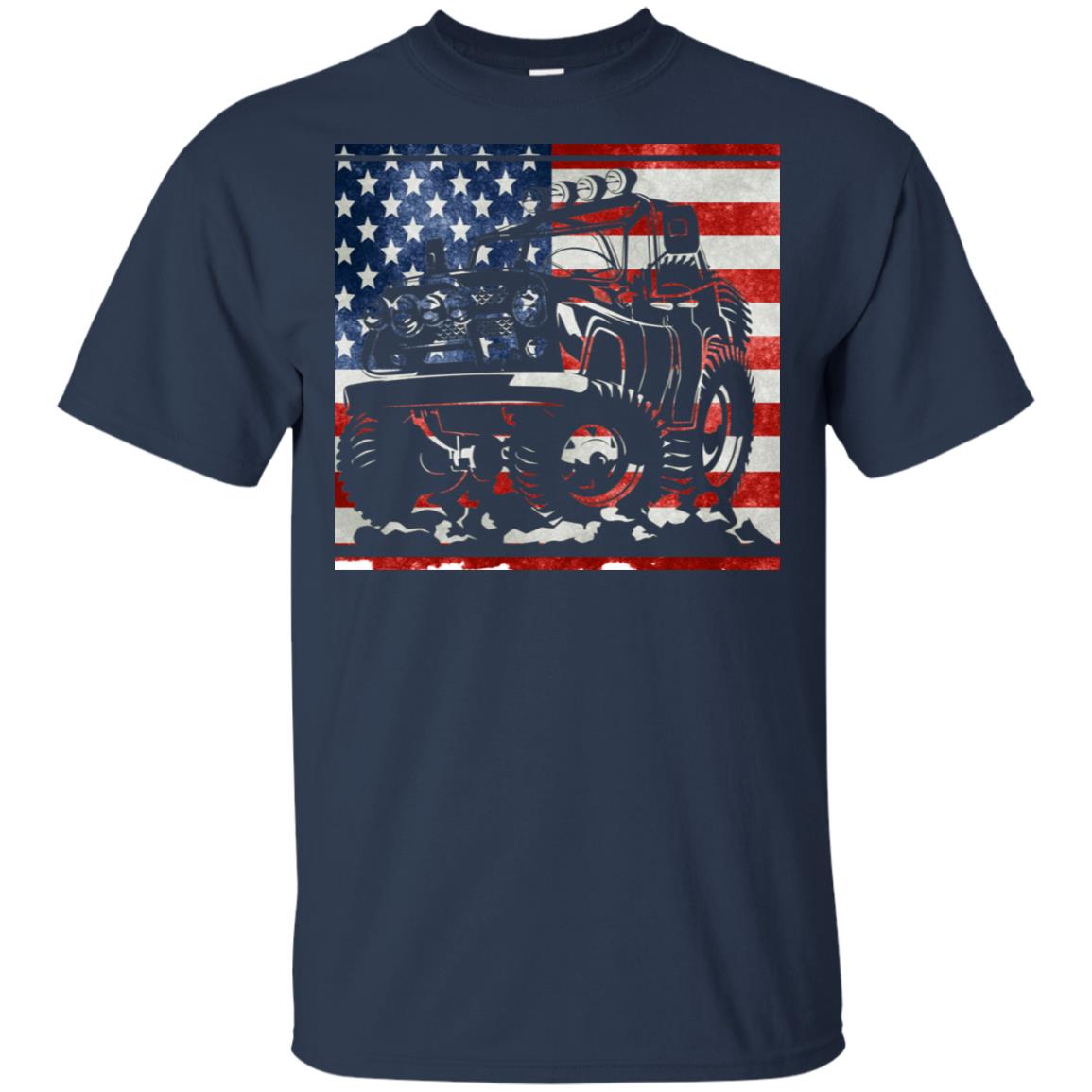 American Flag and Jeep Lover T-Shirt - AMZPrimeShirt