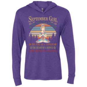 September girl the soul of a witch the fire of a lioness the heart of a hippie the mouth of a sallor unisex hoodie