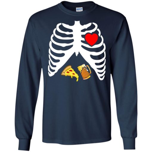 Halloween skeleton maternity pizza & beer long sleeve