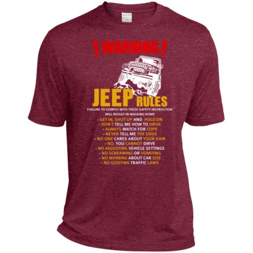 Warning jeep rules don’t tell me how to drive sport t-shirt