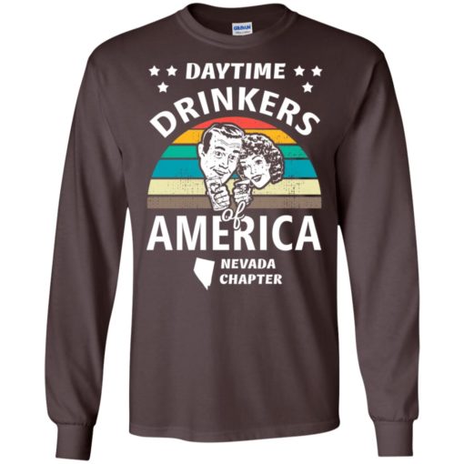 Daytime drinkers of america t-shirt nevada chapter alcohol beer wine long sleeve