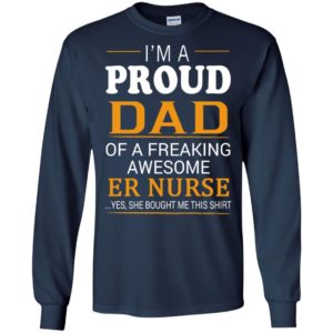 Er nurse dad gift proud dad of awesome nurse t-shirt and mug long sleeve