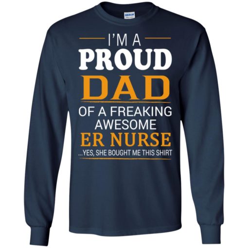 Er nurse dad gift proud dad of awesome nurse t-shirt and mug long sleeve