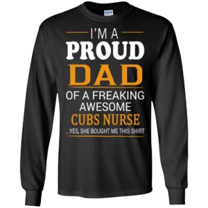 Cubs nurse dad gift proud dad of awesome nurse t-shirt and mug long sleeve