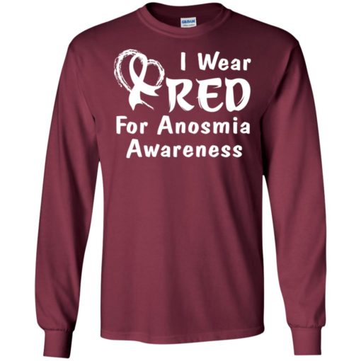 I wear red for anosmia awareness 2 gifts long sleeve