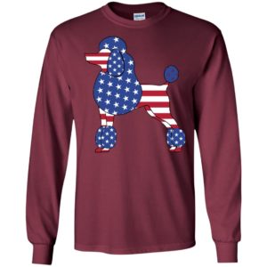 Proud poodle in america flag mom dog lover long sleeve
