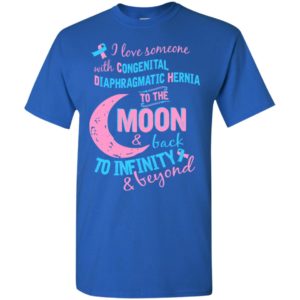 Congenital diaphragmatic hernia awareness cdh love moon back t-shirt