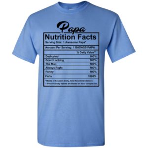Papa nutritional facts t-shirt