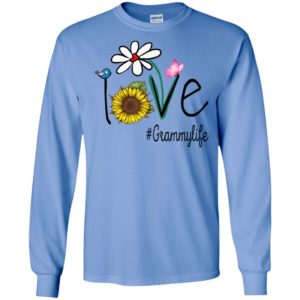 Mom love grammy life #grammylife heart floral gift t-shirt long sleeve