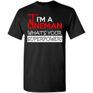 I’m a lineman what’s your superpower gift for dad father’s day t-shirt