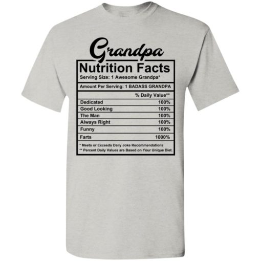 Grandpa nutritional facts t-shirt