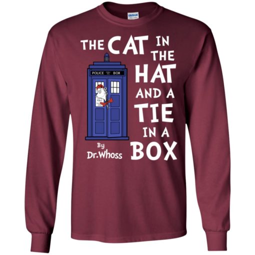 The cat in the hat and a tie in a box funny whoss kitten lover long sleeve