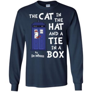 The cat in the hat and a tie in a box funny whoss kitten lover long sleeve