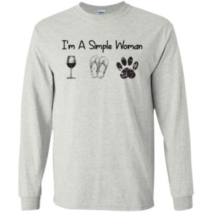 I’m a simple woman flip flops wine dog lover classic long sleeve