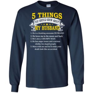 5 things about my husband funny gift for wife long sleeve