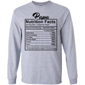 Papa nutritional facts long sleeve