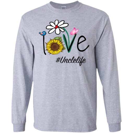 Love unclelife heart floral gift uncle life mothers day gift long sleeve