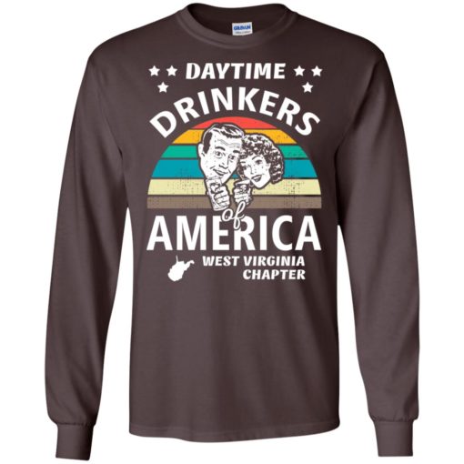 Daytime drinkers of america t-shirt west virginia chapter alcohol beer wine long sleeve