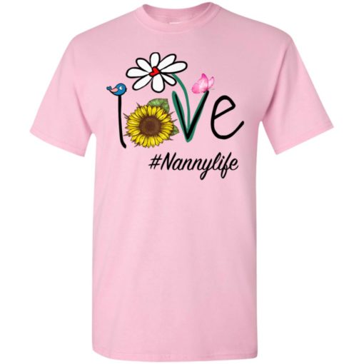 Love nannylife heart floral gift nanny life mothers day gift t-shirt