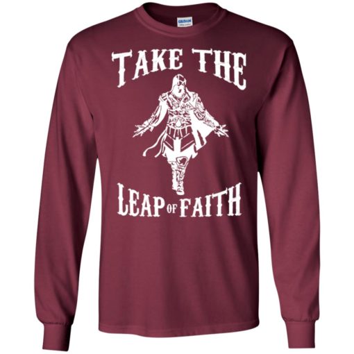 Take the leap of faith warrior artwork best gamer sayings long sleeve