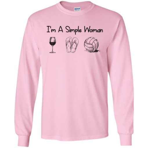 I’m a simple woman wine flip flops volleyball long sleeve