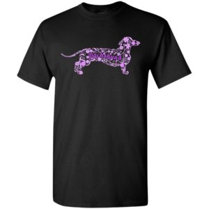 Dachshund floral purple artwork puppy dog lovers t-shirt