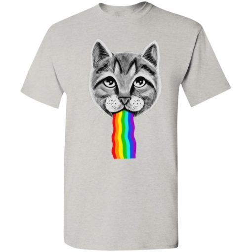 Pride gay rainbow cat drawing lgbt support t-shirt