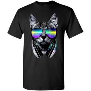 Cat dj techno artwork music lover t-shirt