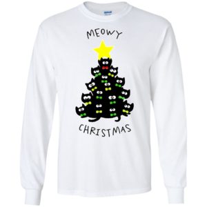 Meowy christmas sweatshirt merry meowy xmas gift for cat lovers long sleeve