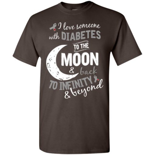 Diabetes awareness love moon back t-shirt