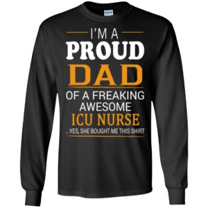 Icu nurse dad gift proud dad of awesome nurse t-shirt and mug long sleeve